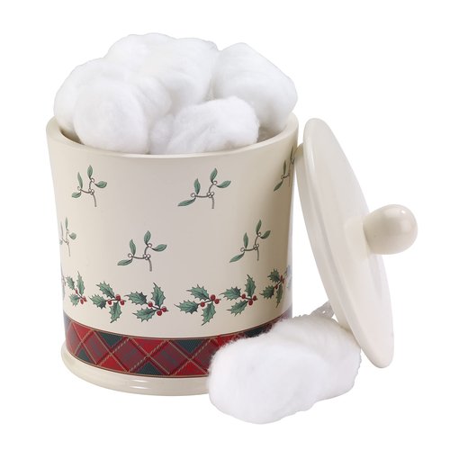 Spode - Covered Jar, Guest Bathroom Essentials, Holiday Home Decor (Spode Christmas Tree Tartan Collection)