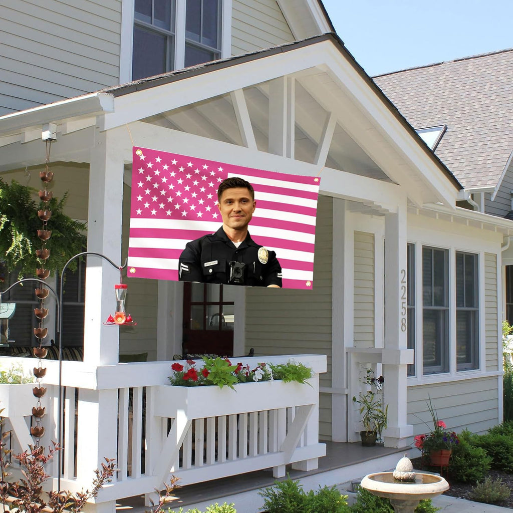 Tim Bradford Flags 3x5Ft, eric flag winter American pink Tapestry,With 4 Brass Grommets,For College Dorm Room Decor,Outdoor Parties,Tailgates Yard,Room Decoration