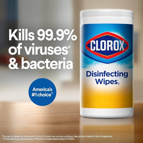 Clorox Disinfecting Wipes - Value Pack of 6 Canisters | Crisp Lemon & Fresh Scent, Easy Pull Design