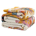 Bailix Boho Throw Blanket for Couch Sofa Bed, 100% Cotton Woven Quilt with Tassel 60”x80”, Super Soft Muslin Blanket with Floral Printed, Decorative Reversible Bed Blanket/Cover for All Seasons
