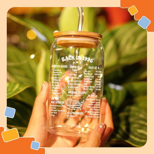 NewEleven 30th Birthday Gifts For Her Women - 30th Birthday Decorations For Woman - 30 Year Old Gifts Idea For Friends, Sister - 16 Oz Coffee Glass