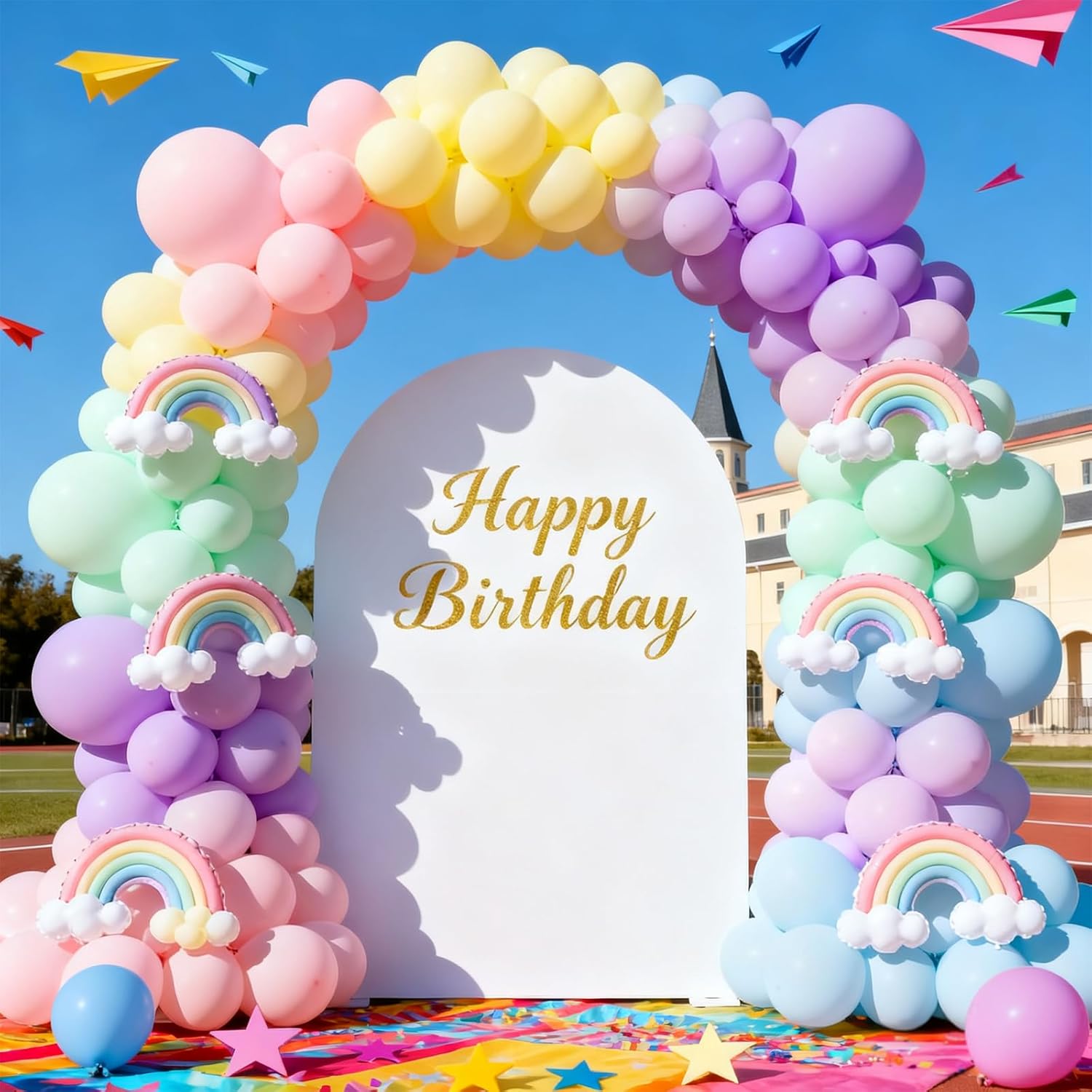 Patimate Pastel Balloons - 100 Pack 12-Inch Round Macaron Color Latex Balloons for Parties & Events