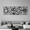 Skiennix Black Abstract Metal Wall Art - Modern Minimalist 3D Textured Decor | 15.7 x 10.6 Inch for Living Room, Bedroom, Office