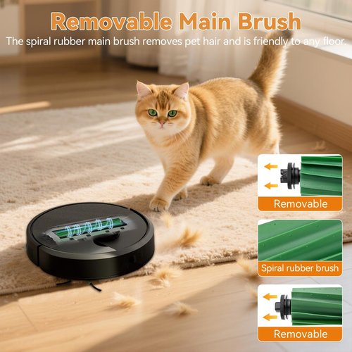 25 Pcs Replacement Parts for iRobot Roomba Plus 405/505 Combo Robot Vacuum, Accessories Kit Include 2 Main Brushes, 6 Dust Bags, 6 Mop Pads, 4 HEPA Filters, 6 Side Brushes, 1 Cleaning Brush