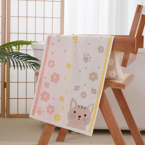 Kissvian 2 Pack Cute Cat Hand Towel Set Cartoon Animal Decorative Home Bathroom Kitchen Towels Face Washcloths for Cat Lovers Kids