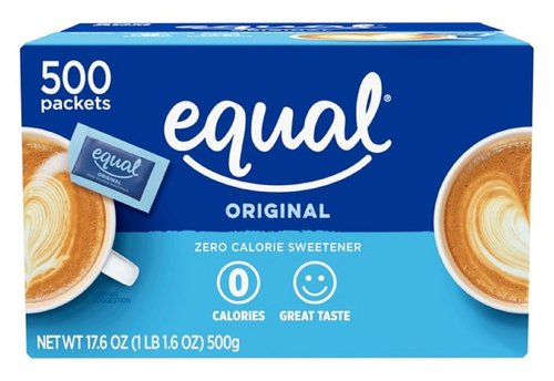 EQUAL 0 Calorie Sweetener - Zero Calorie Sugar Substitute Packets | 500 Count for Guilt-Free Sweetness