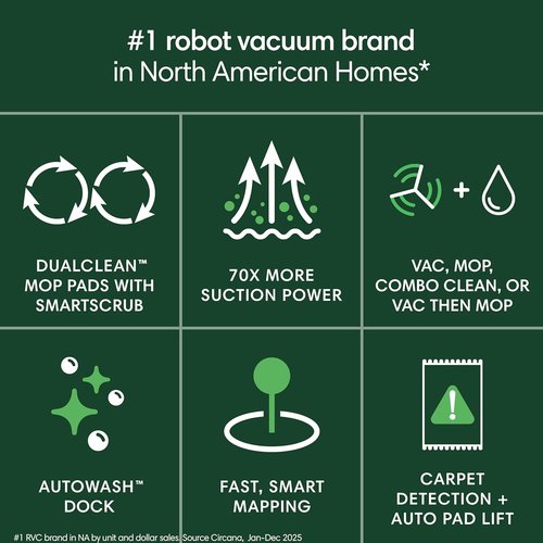 iRobot Roomba Plus 405 Combo Robot Vacuum & Mop - AutoWash Dock, Self-Emptying, LiDAR Navigation