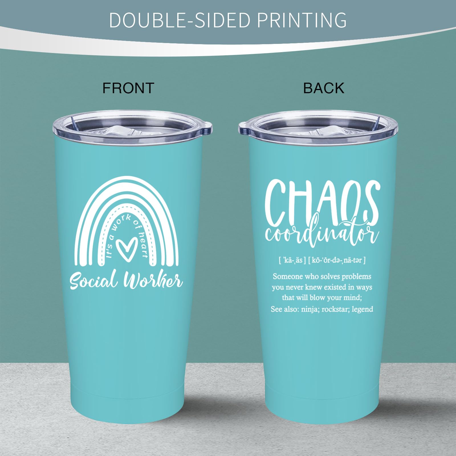 NVFCC Social Worker Appreciation Gifts for Women Men, School Social Worker Christmas Graduation Gifts 20 oz Stainless Steel Tumbler