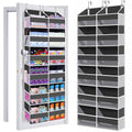 UVIAHOMI Heavy Duty Over The Door Organizer 6 Tiers, Extra Large Behind Door Storage of 12 Big Front & 12 Mesh Pockets, 80lb Weight Capacity, Hanging Doors Storage for Closet Bedroom Nursery, Gray