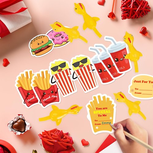 Bstoyder Valentines Day Gifts for Kids, 36 Pack Valentines Cards for Kids School with Slingshot Chicken Toys, Finger Toy for Boys Girls,Valentines Classroom Exchange Gift for Party Favors