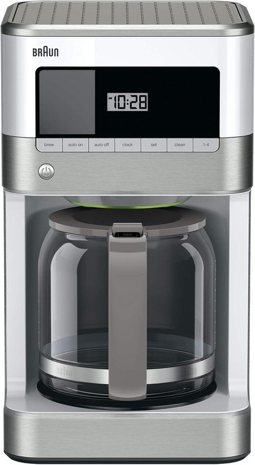 Braun KF6050WH BrewSense Drip Coffee Maker - Sleek White Design for Perfect Brews