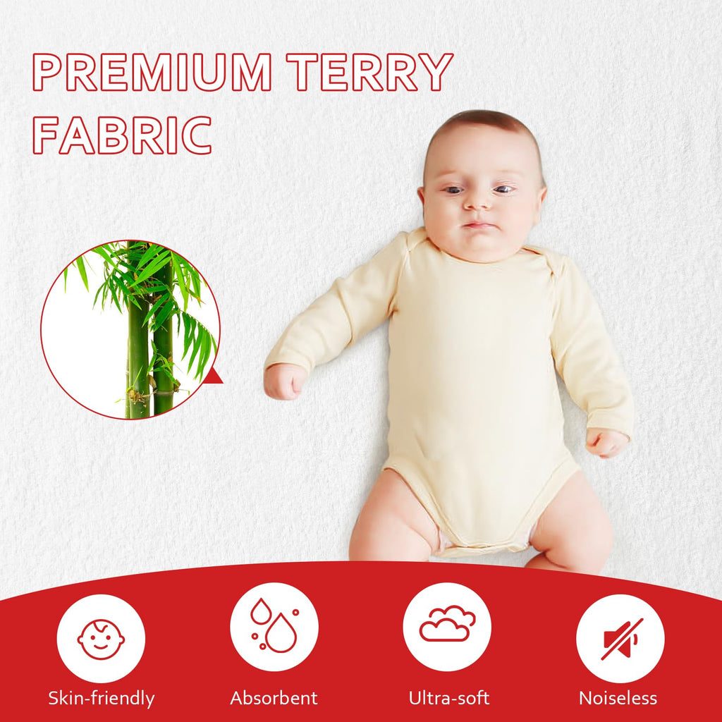 Bassinet Sheets & Waterproof Bassinet Mattress Pad Protector 4 Pack Set, Viscose Terry, Universal Fit for Oval, Hourglass and Rectangular Mattress, Grey & Navy