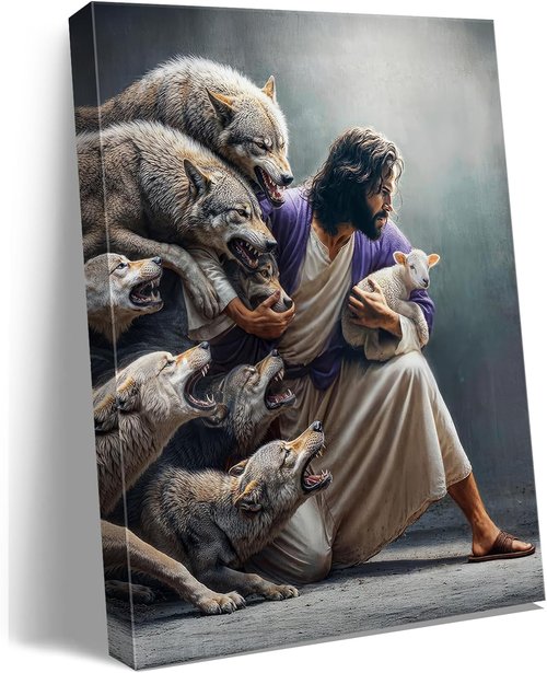 Christian Wall Art | Jesus The Good Shepherd - Inspiring Canvas Print for Home Decor, Church & Gifts