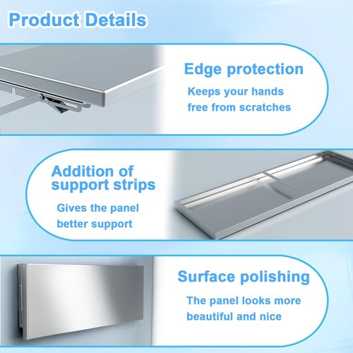 timiland Folding Concession Shelf 48 x 12 Inch, Stainless Steel Drop Down Serving Shelf, Wall Mounted Folding Shelf for Food Truck Window & Concession Stand