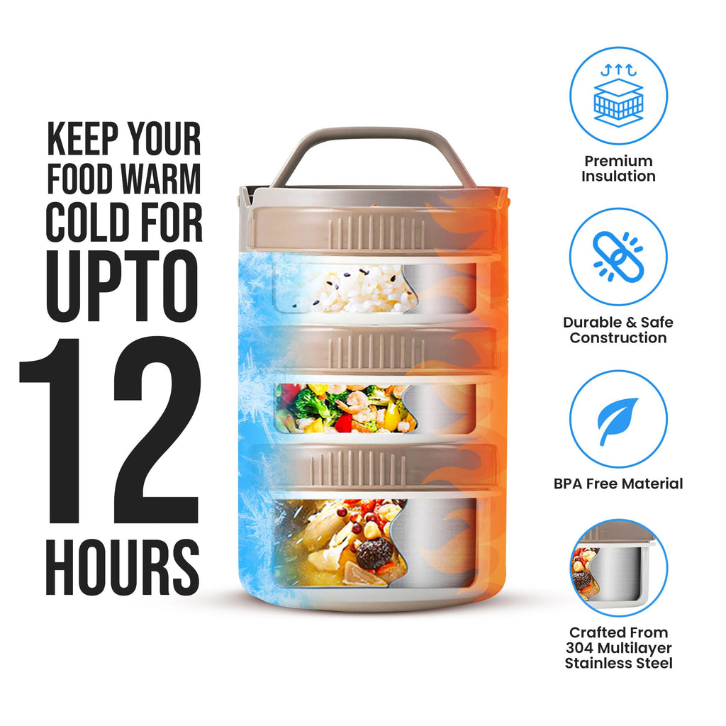 VAYOUS 60oz Insulated Food Jar with Phone Holder Lid –Stainless Steel Lunch box with 3 Compartments – Leak-Proof, Thermal Bento for Adults, Keeps Meals Hot or Cold for Hours