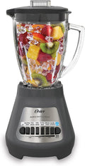 Oster® Classic Series 8-Speed Blender - Versatile 6-Cup Glass Jar - Sleek Gray Design