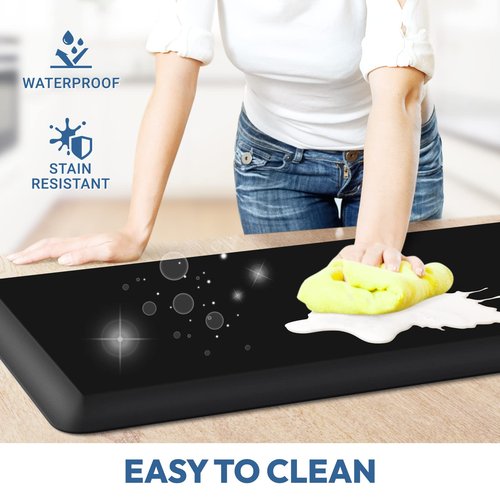 4/5 Inch Thick Kitchen Mat - Cushioned Anti Fatigue Mats for Kitchen Floor - Easy to Clean, Waterproof, Non-Slip Kitchen Rug for Sink, Office, Kitchen (20''x32'' Black)