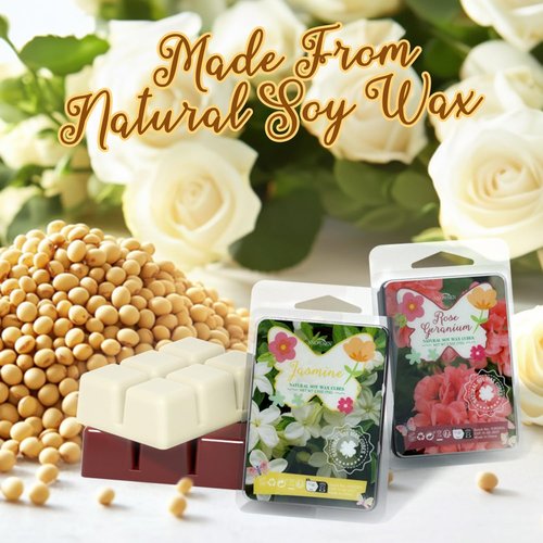 SNOWSEN Spring Scented Wax Melts, Soy Wax Cubes Gift Set, Strong Fragrance Wax Tarts for Wax Warmer, Cherry Blossom, Jasmine, Freesia, Sweet Pea, Spring Rain, Fresh Cut Grass, Bamboo, Rose Geranium
