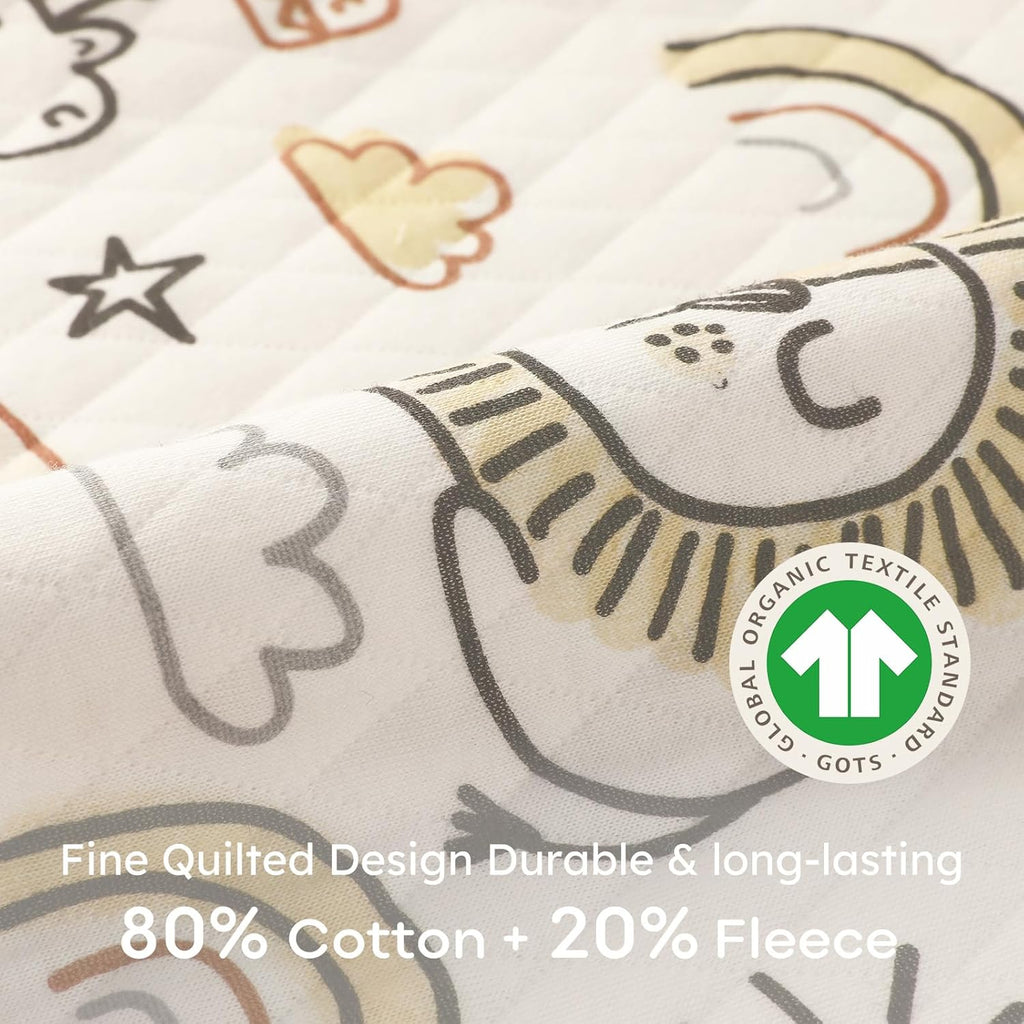 Yoofoss Baby Sleep Sack - Organic Cotton 1.0 Tog Long Sleeve Wearable Blanket for Infants 6-12 Months