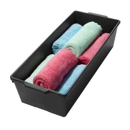 madesmart Deep Storage Bin, Multipurpose Organizer for Kitchen, Bathroom & Office, Organizer for Cutlery, Peeling Tools, Spatulas, Non Slip, Soft Grip Lining, Durable, Granite