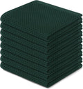 Homaxy Kitchen Dish Cloths - Ultra Soft 100% Cotton Waffle Weave, Quick Drying, 12x12 Inches, 8-Pack, Blackish Green
