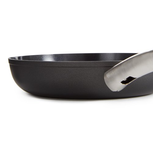 Berghoff Graphite Non-stick Ceramic Frying Pan/Skillet 10", Recycled Aluminum, Non-toxic Coating, Full Disk Bottom, Stir Fry Eggs Veggies Oven Bakeware, Oven-to-Table Cookware