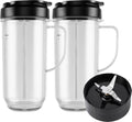 Magic Bullet Blender Cups - 5-Piece Set with 22oz Tall Cup, Flip-Top Lid & Cross Blade