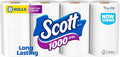Scott 1000 Toilet Paper - Septic-Safe 1-Ply Tissue | 8 Rolls for Long-Lasting Use