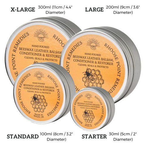 Beeswax Leather Conditioner Restorer & Polish - Hand Poured British Beeswax Balsam CLEANS SEALS and PROTECTS Handcrafted in Wales UK Rich Natural Leather Conditioner and Leather Restorer 3.50 Fl Oz