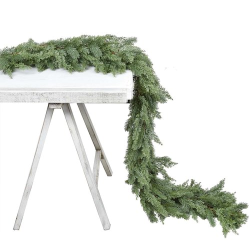 Artiflr Artificial Christmas Pine Garland Clearance, 6 Feet Winter Greenery Garland for Holiday Season Mantel Fireplace Table Runner Centerpiece Decoration