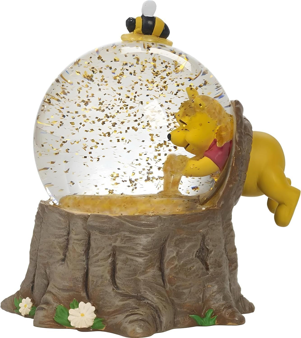 Pooh Bear Musical Snow Globe - Collectible Honey Scene Figurine with Wind-Up Music Box | 5.5 Inch Resin & Glass Display for Fans