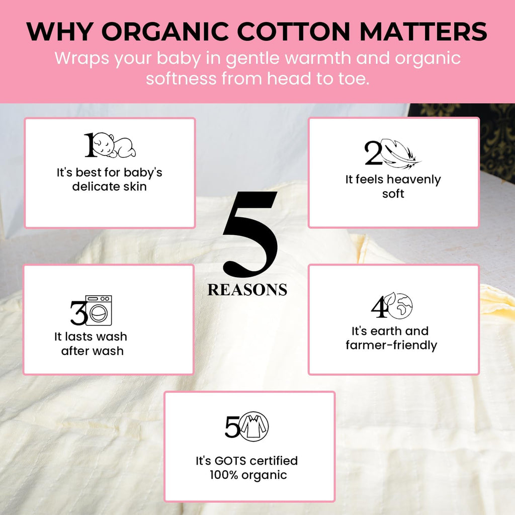 Skiennix Organic Muslin Swaddle Blankets - 100% Cotton, Soft & Breathable, 3-Pack, 47 x 47 Inches