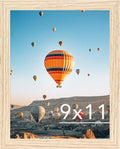 JCJMY 9x11 Picture Frame - Versatile Wall & Tabletop Display | Shatter-Resistant Plexiglass, Natural Finish