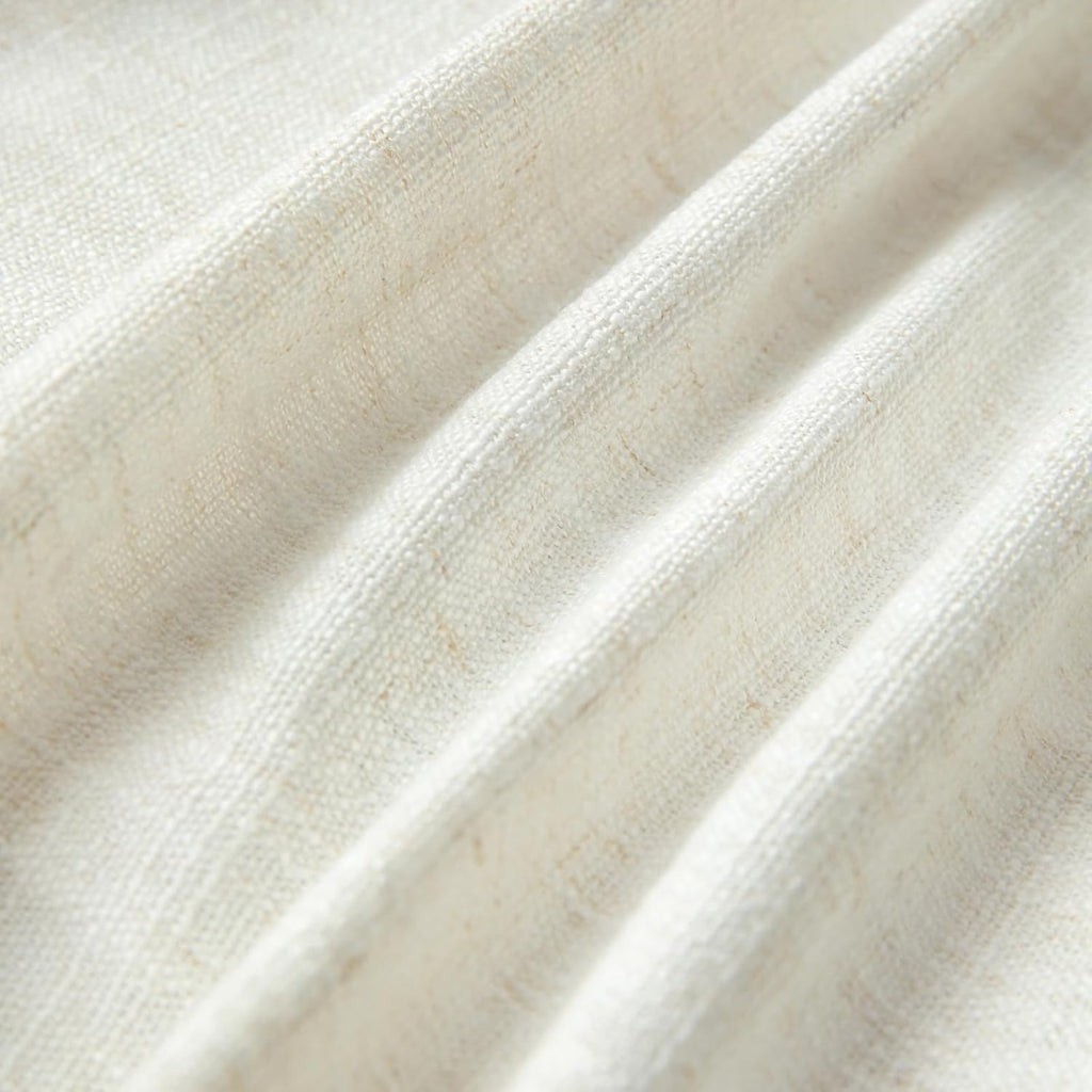 TWOPAGES Liz Linen Custom Blackout Curtain - Pleated Header, Memory Trained, Neutral Textured Drapes | 1 Panel