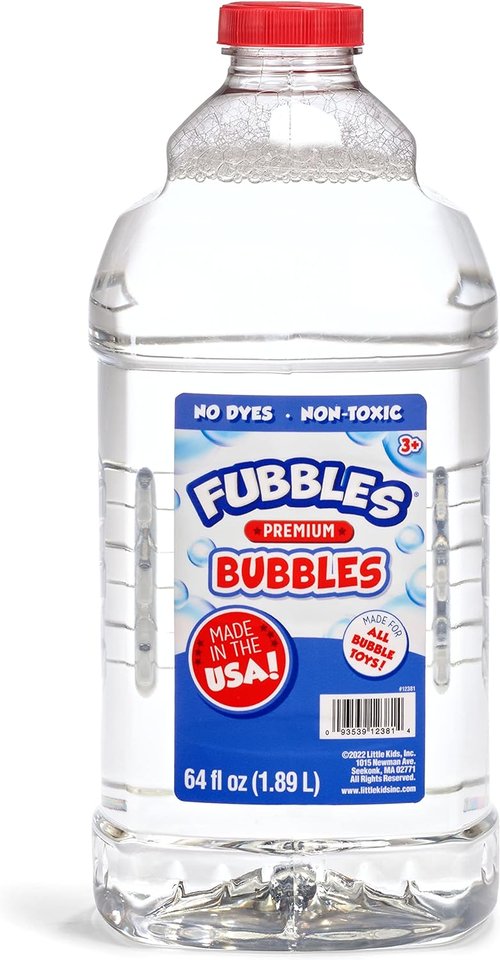 Fubbles Little Kids Bubbles - 64oz Non-Toxic Bubble Solution | Made in The USA | Perfect for Bubble Machines and Toys