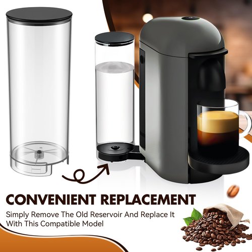 Feekoon 60 OZ Water Tank Reservoir Compatible with Groupe SEB Nespresso by Krups Vertuo Plus Deluxe XN900840 Coffee Machine/Krups Groupe SEB Nespresso Vertuo Plus XN900T40 Pod Coffee Machine