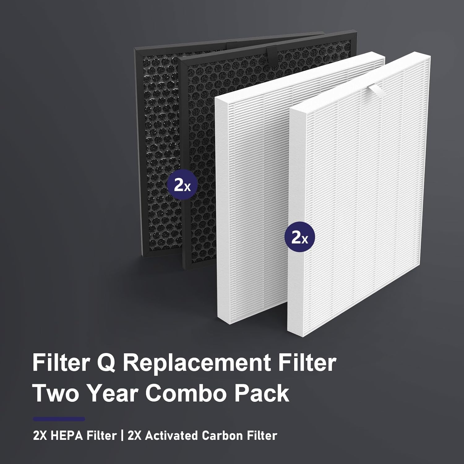 Winix Filter Q - Replacement HEPA & Carbon Filters Combo Pack for 5510/5520 Air Purifiers | 2 HEPA & 2 Carbon Filters