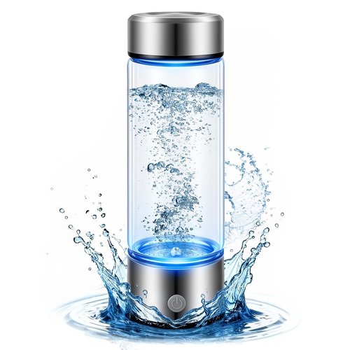Hydrogen Water Bottle Generator, High-Concentration Hydrogen Water Maker, Up to 4000 PPB, with SPE/PEM Technology, Portable USB Rechargeable for Home Office Travel Fitness Drinking