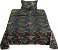 ADASMILE Twin Dinosaur Bedding Set - 100% Microfiber with Pillowcase & Deep Pocket Fitted Sheet