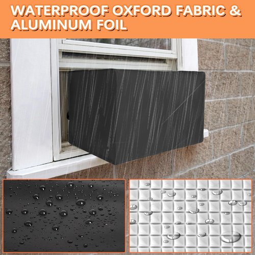 Air Conditioner Covers for Outside 20"W x 14"H x 12"D Compatible with Midea AC 8000/10000/120000 BTU, 3 Layers Insulation Window AC Covers for Outside Compatible with Midea U Shaped Unit, Black