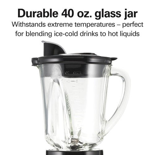 Hamilton Beach Blender & Food Processor Combo - 700W Power, 40 oz Glass Jar, Gray & Black