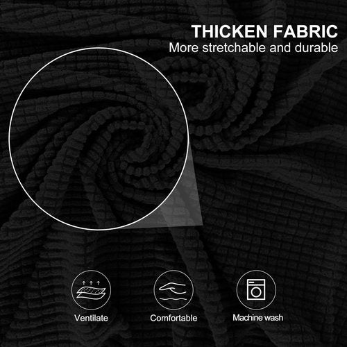 Luxshare Home 4 Pieces Stretch Couch Cover for 3 Cushion Furniture Protector Sofa Covers Washable Pet Dog Friendly Non Slip Cover with Elastic Bottom(72"-92" Sofa 3 Cushion/Black)