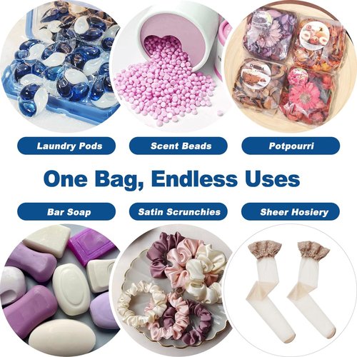 4 Pack Laundry Pod Bags with Zipper, Reusable Mesh Wash Bags for Anti-Sticking & Stain Prevention, Secure Holder for Detergent Pods & Scent Beads, Washer Safe Delicates Laundry Aid