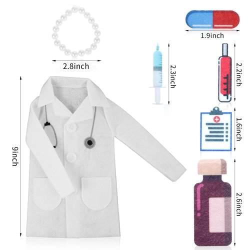 White Wine Bag for Nurse Practitioner Gifts, Felt Wine Bottle Clothes, Liquor Bottle Wrapping Cover with Necklace Capsules Decorations, White Coat Ceremony Gifts for Doctor Women Graduation Party