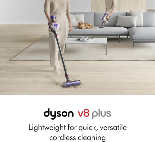 Dyson V8 Plus Cordless Vacuum - Powerful Cleaning for Hard Floors & Carpets | Handheld Conversion, 115AW, 40 Min Runtime