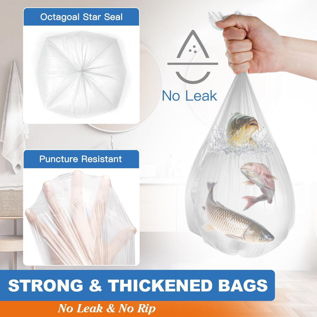 Small Trash Bags - 4 Gallon | 105 Count Unscented Mini Garbage Bags for Bedroom, Office & Kitchen