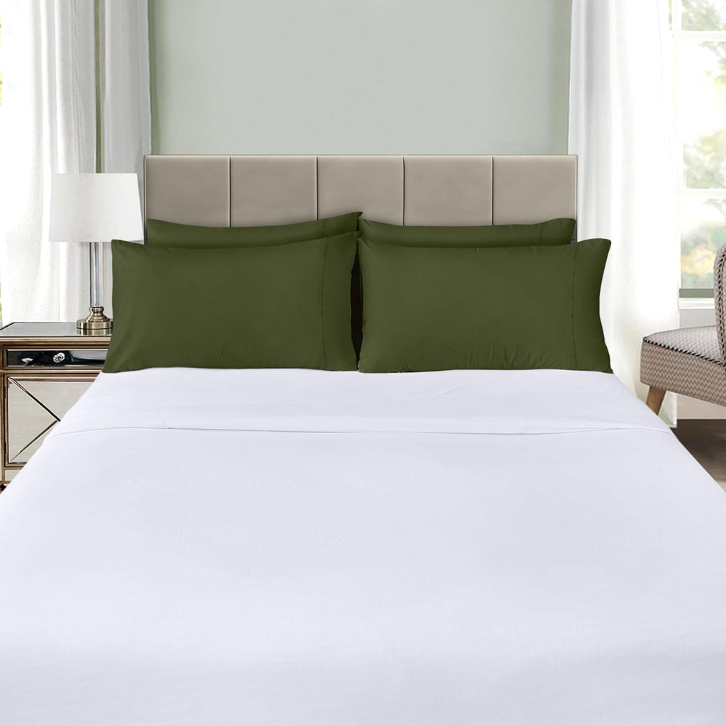 Utopia Bedding Queen Pillow Cases - Soft Brushed Microfiber - 4 Pack, Olive | Fade Resistant 20 x 30 Inches