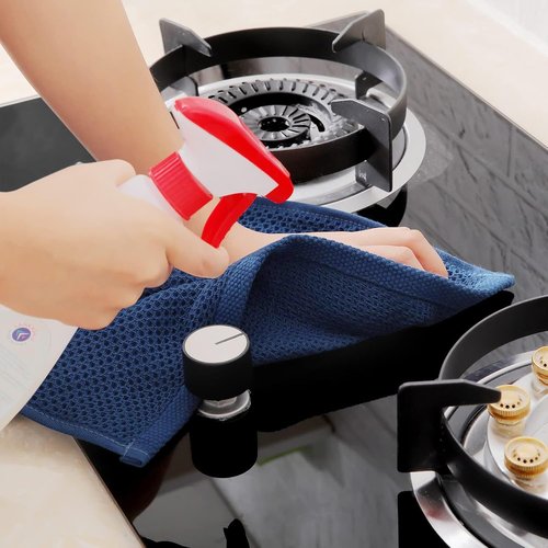 Homaxy Kitchen Dish Towels - Ultra Soft 100% Cotton Waffle Weave, Quick Drying, 13 x 28 Inches, Navy Blue - 6-Pack