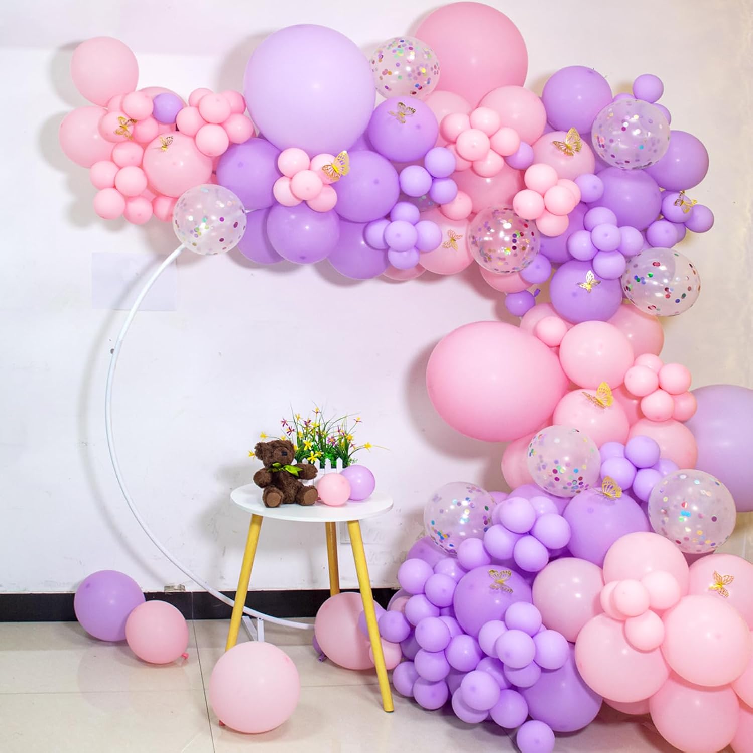 Pink and Purple Balloons - 100 Pack 12-Inch Latex Balloons for Girls' Birthday & Baby Shower Decor