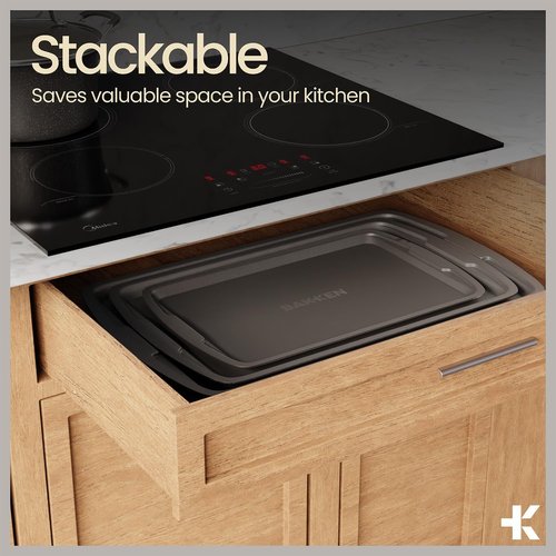 Gray 10-Piece Bakeware Set | Nonstick Carbon Steel Baking Sheets & Pans | Dishwasher Safe, Oven Safe Up to 450°F